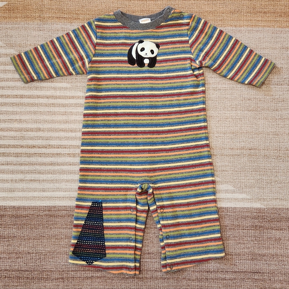 🌻5/$20🌻 Rainbow panda romper w/ visible mending